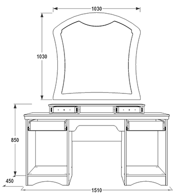 Комод с зеркалом размеры